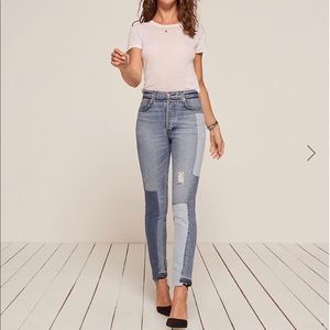 Reformation Skinny Patch Jeans